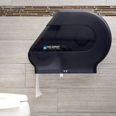 R6500TBK Classic Quantum 12-13" Jumbo Bath Tissue Dispenser, 3.25" core, Black Pearl  - Black