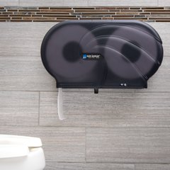 R4090TBK Oceans® Twin Jumbo Bath Tissue Dispenser, 3.25" core, Black Pearl 9" - Black
