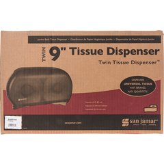 R4000TBK Classic Twin 9" Jumbo Bath Tissue Dispenser, 3.25" core, Black Pearl  - Black