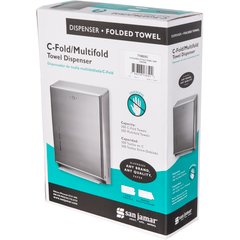 T1900XC Metal 500 Multifold/300 C-Fold Towel Dispenser, Chrome - Chrome