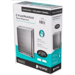 T1900SS Metal 500 Multifold/300 C-Fold Towel Dispenser, Stainless Steel - Stainless Steel