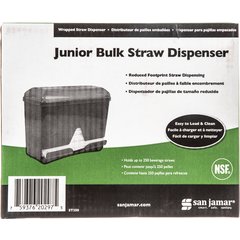 ST250 Junior Bulk Straw Dispenser 250 Count  5" x 10.5" x 8.75"- Black - Black