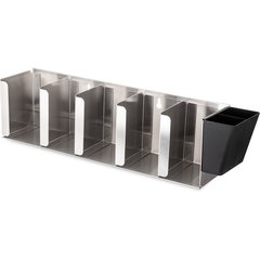 L1022 Adjustable Lid Organizer 5 Stack - Stainless Steel  - Silver