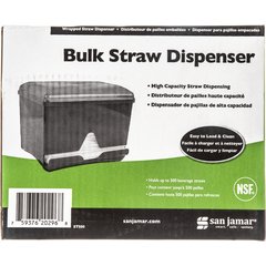 ST500 Junior Bulk Straw Dispenser 500 Count  10.5" x 10.5" x 8.5"- Black - Black