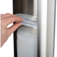 L3502 Wall-Mount Lid Dispenser - 24-46 oz. - Double Lid  - Silver