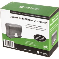 ST250 Junior Bulk Straw Dispenser 250 Count  5" x 10.5" x 8.75"- Black - Black