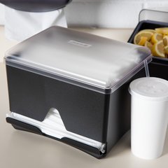 ST500 Junior Bulk Straw Dispenser 500 Count  10.5" x 10.5" x 8.5"- Black - Black