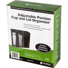 PCL3ADJ Portion Cup & Lid Organizer - Adjustable  - Black
