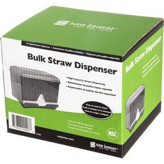 ST500 Junior Bulk Straw Dispenser 500 Count  10.5" x 10.5" x 8.5"- Black - Black