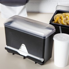 ST250 Junior Bulk Straw Dispenser 250 Count  5" x 10.5" x 8.75"- Black - Black