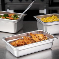 607142 DuraPan™ Light Gauge Stainless Steel Steam Table Hotel Pan 1/4 Size, 2.5" Deep
