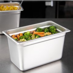 607146 DuraPan™ Light Gauge Stainless Steel Steam Table Hotel Pan 1/4 Size, 6" Deep