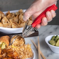 60300-24 Stainless Steel Disher Scoop #24 Size 1.8 oz - Red