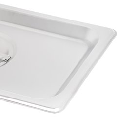 607140C DuraPan™ Stainless Steel Steam Table Hotel Pan Handled Cover 1/4 Size