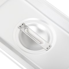 607190CS DuraPan™ Stainless Steel Hotel Pan Slotted Handled Cover 1/9 Size