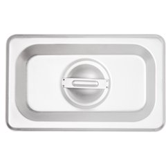607190C DuraPan™ Stainless Steel Steam Table Hotel Pan Handled Cover 1/9 Size