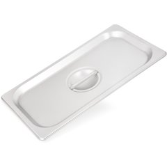 607130C DuraPan™ Stainless Steel Steam Table Hotel Pan Handled Cover 1/3 Size