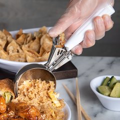 60300-6 Stainless Steel Disher Scoop #6 Size 4.7 oz - White