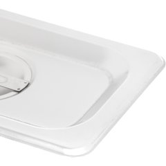 607190C DuraPan™ Stainless Steel Steam Table Hotel Pan Handled Cover 1/9 Size