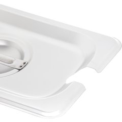 607190CS DuraPan™ Stainless Steel Hotel Pan Slotted Handled Cover 1/9 Size