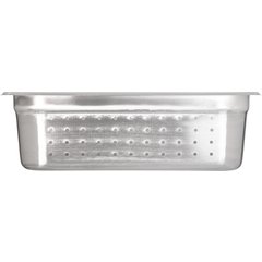 607124P DuraPan™ Light Gauge Stainless Steel Perforated Steam Table Hotel Pan 1/2 Size, 4" Deep