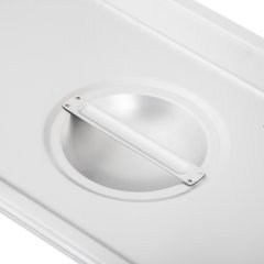 607140CS DuraPan™ Stainless Steel Hotel Pan Slotted Handled Cover 1/4 Size