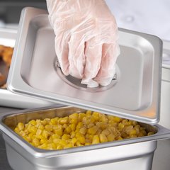 607160C DuraPan™ Stainless Steel Steam Table Hotel Pan Handled Cover 1/6 Size