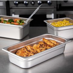 607132 DuraPan™ Light Gauge Stainless Steel Steam Table Hotel Pan 1/3 Size, 2.5" Deep
