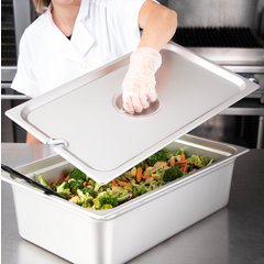 607000CS DuraPan™ Stainless Steel Hotel Pan Slotted Handled Cover Full-Size