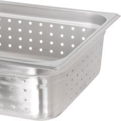 607124P DuraPan™ Light Gauge Stainless Steel Perforated Steam Table Hotel Pan 1/2 Size, 4" Deep