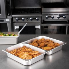 607002D DuraPan™ Stainless Steel Divided Steam Table Hotel Pan Full-Size, 2.5" Deep