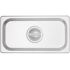 607130C DuraPan™ Stainless Steel Steam Table Hotel Pan Handled Cover 1/3 Size