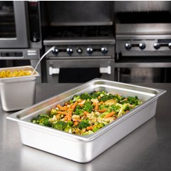 607004 DuraPan™ Light Gauge Stainless Steel Steam Table Hotel Pan Full-Size, 4" Deep