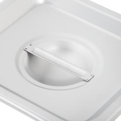 607160C DuraPan™ Stainless Steel Steam Table Hotel Pan Handled Cover 1/6 Size