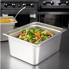 607126 DuraPan™ Light Gauge Stainless Steel Steam Table Hotel Pan 1/2 Size, 6" Deep