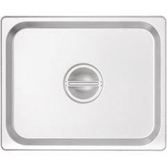 607120C DuraPan™ Stainless Steel Steam Table Hotel Pan Handled Cover 1/2 Size