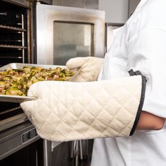 817TMSB Terry Oven Mitt w/ Steam Barrier - 17 Inch  - Tan
