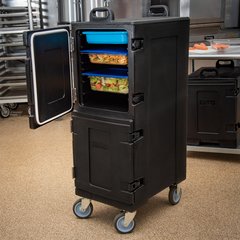 PC600N03 Cateraide™ Insulated Front Loading Food Pan Double Carrier 10 Pan Capacity - Black