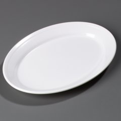 4356002 Dallas Ware® Melamine Oval Platter Tray 12" x 8.5" - White