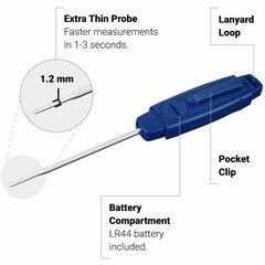 THDGWP Waterproof Digital Thermometer 7.8 x 1 x 0.5 in (11) - Blue