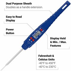 THDGWP Waterproof Digital Thermometer 7.8 x 1 x 0.5 in (11) - Blue