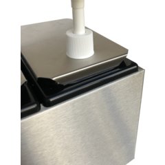 38502 Condiment Topping Rail with 2 Standard Pumps & Jars  - Stainless Steel