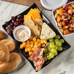 4452003 Terra™ Rectangular Textured Platter 13.5 x 9.25 - Black