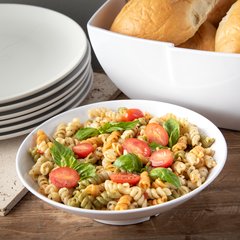 ARR24002 Melamine Shallow Open Vegetable Bowl 46 oz - White