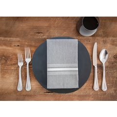 54251822NH014 Chambray Striped Napkin 18" x 22" - Black