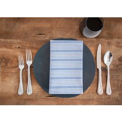 54351822NH763 Snap Drape® Ticking Striped Napkin 18" x 22" - Blue