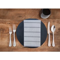 54351822NH503 Snap Drape® Ticking Striped Napkin 18" x 22" - Black