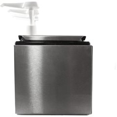 38504 Condiment Topping Rail with 4 Standard Pumps & Jars  - Stainless Steel