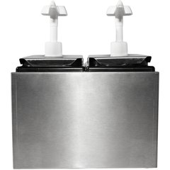 38502 Condiment Topping Rail with 2 Standard Pumps & Jars  - Stainless Steel