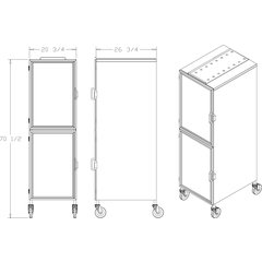 DXPER18L Dinex® Enclosed Rack Display Cabinet - Left-Hinged  - Silver